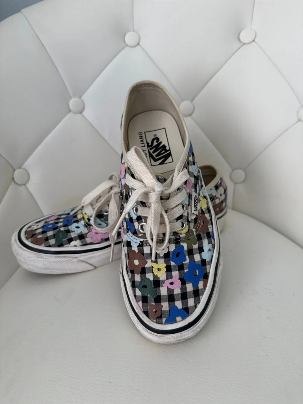 VANS X SANDY LIANG W7.5 Floral Check Plaid Sneakers - Multicolor - Picture 12 of 16